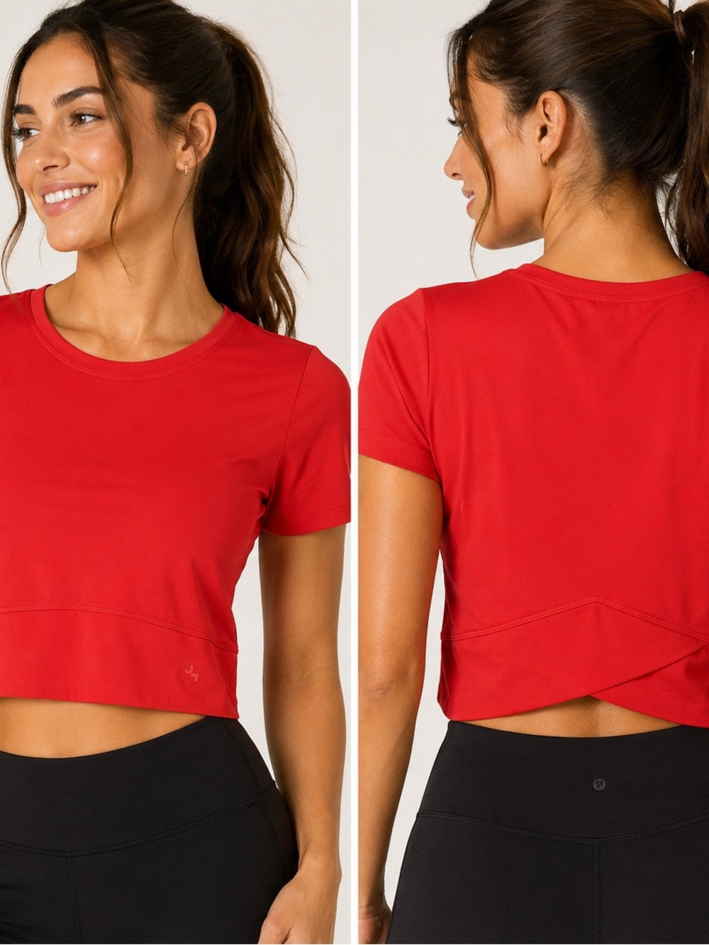 JoyLab Red Cropped Crew Tee - Women's small
